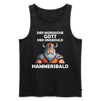 Wikinger Hammersbald Nordische Mythologie Ungeduld - Männer Premium Bio Tank Top - Schwarz - Vorne - Michal (187cm)