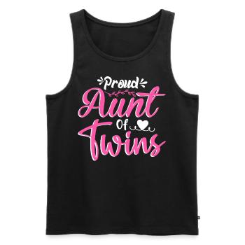 Proud Aunt of Twins Baby Pregnancy Announcement - Men's Premium Organic Tank Top - black - Front - Michal (187cm)