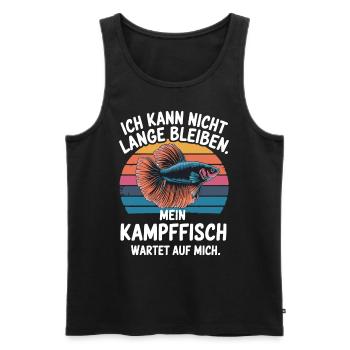 Mein Kampffisch wartet auf mich - Männer Premium Bio Tank Top - Schwarz - Vorne - AI Model Male 178 light (178cm)