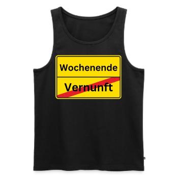Vernunft war gestern, jetzt ist Wochenende! - Männer Premium Bio Tank Top - Schwarz - Vorne - AI Model Male 178 light (178cm)