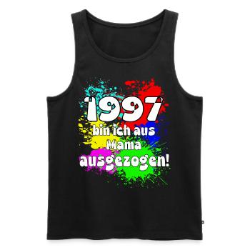 1997 bin ich aus meiner Mama ausgeszogen - Männer Premium Bio Tank Top - Schwarz - Vorne - Michal (187cm)