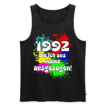 1992 bin ich aus meiner Mama ausgeszogen - Männer Premium Bio Tank Top - Schwarz - Vorne - Michal (187cm)