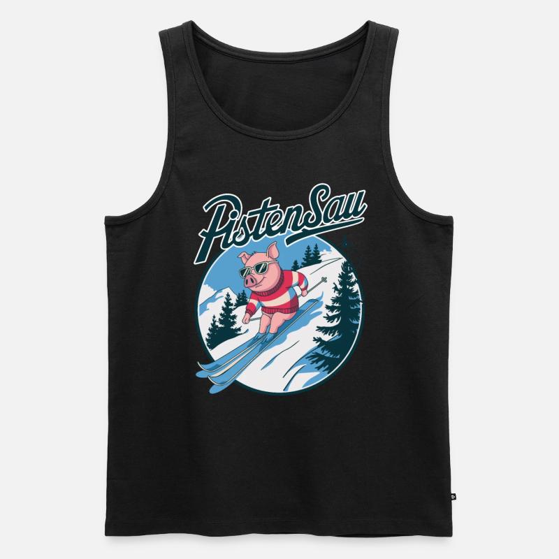 Pistensau - Männer Premium Bio Tank Top - Schwarz
