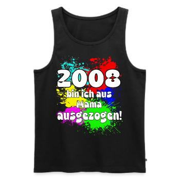 2008 bin ich aus meiner Mama ausgeszogen - Männer Premium Bio Tank Top - Schwarz - Vorne - Michal (187cm)