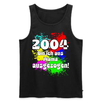 2004 bin ich aus meiner Mama ausgeszogen - Männer Premium Bio Tank Top - Schwarz - Vorne - Michal (187cm)