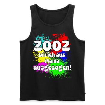 2002 bin ich aus meiner Mama ausgeszogen - Männer Premium Bio Tank Top - Schwarz - Vorne - AI Model Male 178 light (178cm)