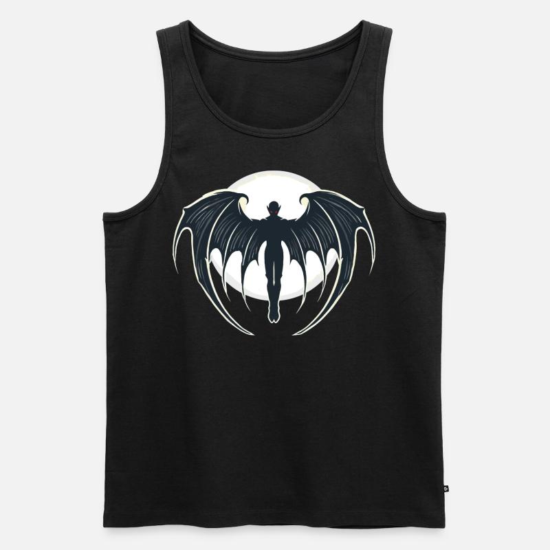 Vampir, Halloween, Mond - Männer Premium Bio Tank Top - Schwarz