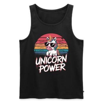Unicorn Power – Magical Unicorn Design - Men's Premium Organic Tank Top - black - Front - AI Model Male 178 light (178cm)