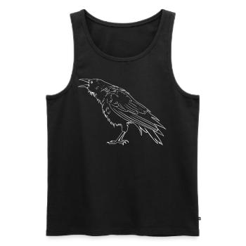 white raven - Men's Premium Organic Tank Top - black - Front - Michal (187cm)