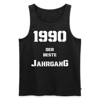 1990 Jahrgang - Männer Premium Bio Tank Top - Schwarz - Vorne - Michal (187cm)