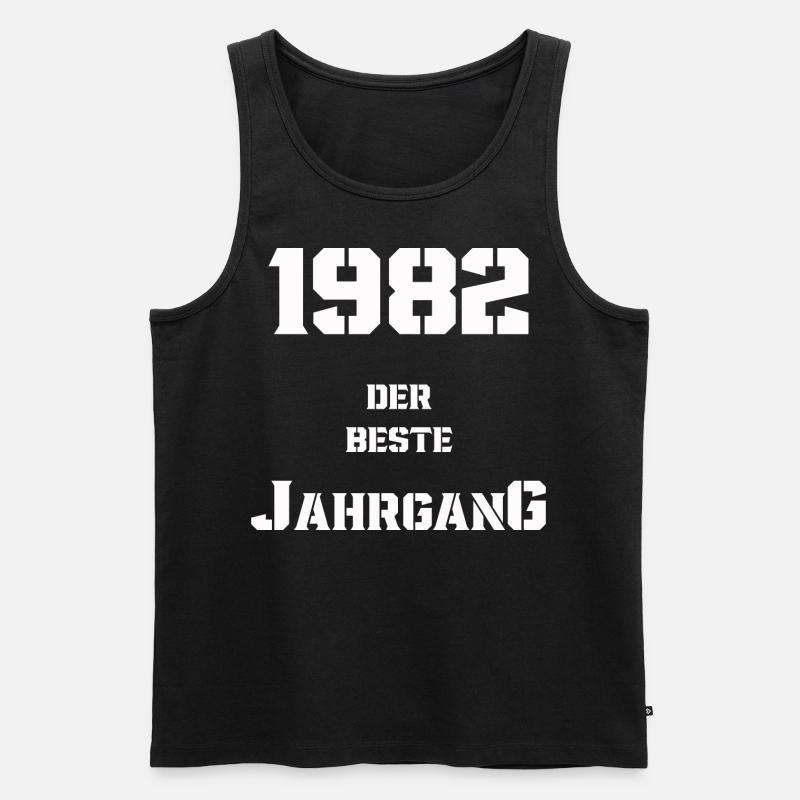1982 Jahrgang - Männer Premium Bio Tank Top - Schwarz