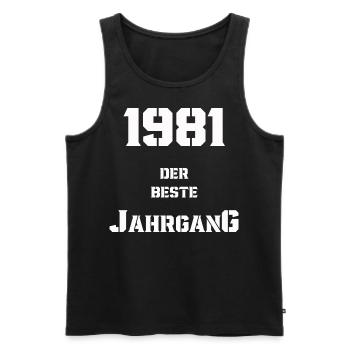 1981 Jahrgang - Männer Premium Bio Tank Top - Schwarz - Vorne - Michal (187cm)