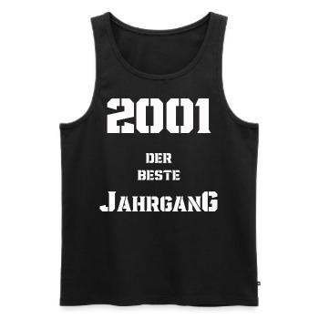 2001 Jahrgang - Männer Premium Bio Tank Top - Schwarz - Vorne - Michal (187cm)