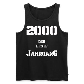 2000 Jahrgang - Männer Premium Bio Tank Top - Schwarz - Vorne - AI Model Male 178 light (178cm)