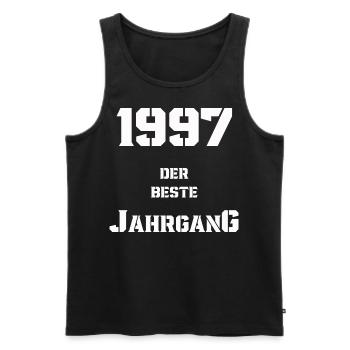 1997 Jahrgang - Männer Premium Bio Tank Top - Schwarz - Vorne - Michal (187cm)
