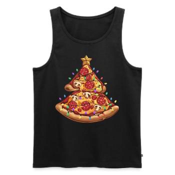 Pizza Christmas Tree Pepperoni Food Gifts for Kids - Männer Premium Bio Tank Top - Schwarz - Vorne - Michal (187cm)
