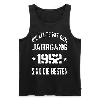 Die Leute mit dem Jahrgang 1952 - Männer Premium Bio Tank Top - Schwarz - Vorne - AI Model Male 178 light (178cm)