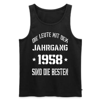 Die Leute mit dem Jahrgang 1958 - Männer Premium Bio Tank Top - Schwarz - Vorne - Michal (187cm)