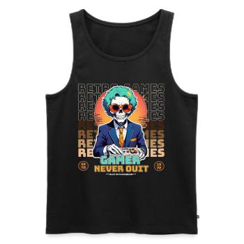 Retro Gamer n’abandonne jamais le design squelette - Débardeur bio Premium Homme - noir - Devant - Michal (187cm)