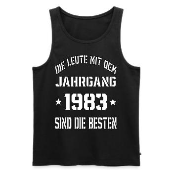 Die Leute mit dem Jahrgang 1983 - Männer Premium Bio Tank Top - Schwarz - Vorne - Michal (187cm)
