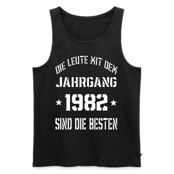 Die Leute mit dem Jahrgang 1982 - Männer Premium Bio Tank Top - Schwarz - Vorne - Michal (187cm)