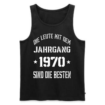 Die Leute mit dem Jahrgang 1970 - Männer Premium Bio Tank Top - Schwarz - Vorne - Michal (187cm)