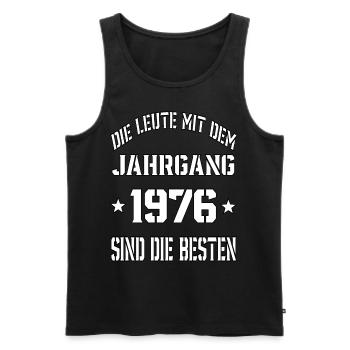 Die Leute mit dem Jahrgang 1976 - Männer Premium Bio Tank Top - Schwarz - Vorne - AI Model Male 178 light (178cm)