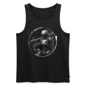 The Guardian - Men's Premium Organic Tank Top - black - Front - Michal (187cm)