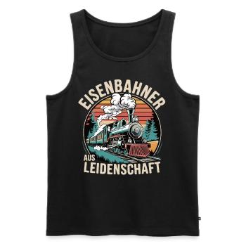 Eisenbahner aus Leidenschaft - Männer Premium Bio Tank Top - Schwarz - Vorne - Michal (187cm)