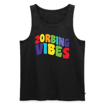 Zorbing Vibes Groovy Zorbing - Men's Premium Organic Tank Top - black - Front - AI Model Male 178 light (178cm)