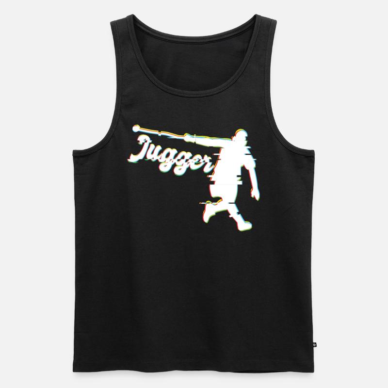 Glitched Lustiges Jugger - Männer Premium Bio Tank Top - Schwarz