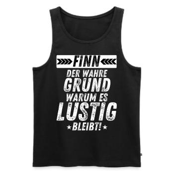 Finn Grund Lustig Bleibt Fun Shirt Männer Party - Männer Premium Bio Tank Top - Schwarz - Vorne - AI Model Male 178 light (178cm)