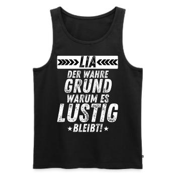 Lia Der Wahre Grund Humor Spaß Lustig Spruch - Männer Premium Bio Tank Top - Schwarz - Vorne - AI Model Male 178 light (178cm)