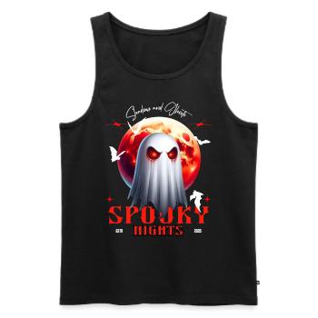 Spooky Nights Shadows and Ghosts - Men's Premium Organic Tank Top - black - Front - AI Model Male 178 light (178cm)