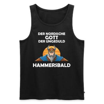 Wikinger Hammersbald Nordische Mythologie Ungeduld - Männer Premium Bio Tank Top - Schwarz - Vorne - Michal (187cm)