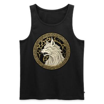 Valhalla Loup Loups Runes d’Odin Boussole nordique - Débardeur bio Premium Homme - noir - Devant - AI Model Male 178 light (178cm)