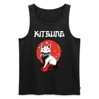 Manga Kitsune Renard Anime Kumiho Masque Manga Otaku - Débardeur bio Premium Homme - noir - Devant - Michal (187cm)