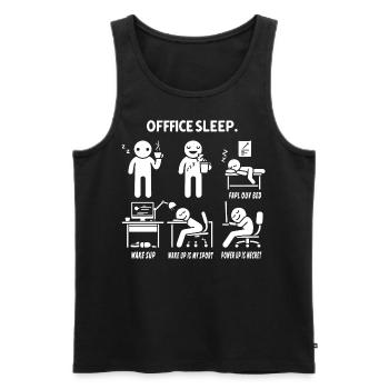 Stick figure bureau sommeil humour au travail - Débardeur bio Premium Homme - noir - Devant - AI Model Male 178 light (178cm)