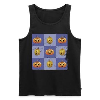 Citrouille d’Halloween effrayante Jack-O'-Lantern - Débardeur bio Premium Homme - noir - Devant - Michal (187cm)