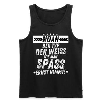 Noah Männer Spaß Ernst Humor Herren lustig - Männer Premium Bio Tank Top - Schwarz - Vorne - Michal (187cm)