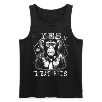 Edgy Monkey Graphic Design with Dark Humor - Men's Premium Organic Tank Top - black - Front - AI Model Male 178 light (178cm)