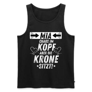 MIA Chaos Krone Frauen Empowerment Humor - Männer Premium Bio Tank Top - Schwarz - Vorne - Michal (187cm)