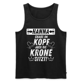 HANNA Chaos im Kopf Krone sitzt für Frauen - Männer Premium Bio Tank Top - Schwarz - Vorne - Michal (187cm)