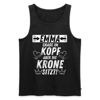 EMMA Chaos im Kopf Krone sitzt Mädchen - Männer Premium Bio Tank Top - Schwarz - Vorne - Michal (187cm)