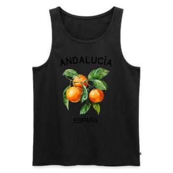 Vintage Watercolor Citrus Fruit Orange Branch - Männer Premium Bio Tank Top - Schwarz - Vorne - AI Model Male 178 light (178cm)