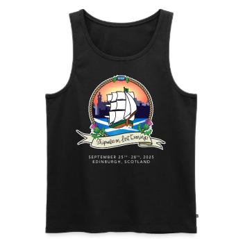 LE VIII 2025 - Men's Premium Organic Tank Top - black - Front - Michal (187cm)