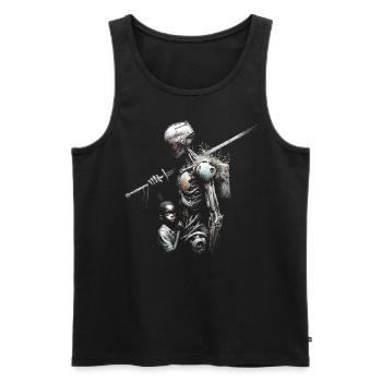Boy+Robo - Men's Premium Organic Tank Top - black - Front - AI Model Male 178 light (178cm)