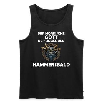 Wikinger Hammersbald Nordische Mythologie Ungeduld - Männer Premium Bio Tank Top - Schwarz - Vorne - Michal (187cm)