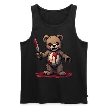 Zombie Bär - Männer Premium Bio Tank Top - Schwarz - Vorne - Michal (187cm)