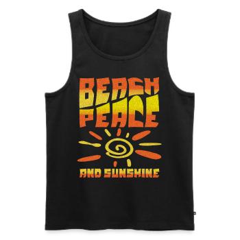 Strand Ruhe und Sonne Boho Hippie Vibes Sommer - Männer Premium Bio Tank Top - Schwarz - Vorne - Michal (187cm)